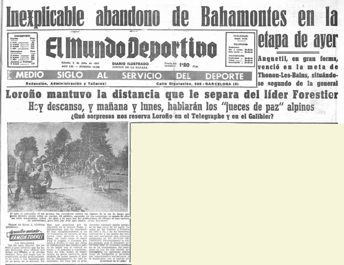 <em>El Mundo Deportivo</em> (6-7-1957), p. 1.