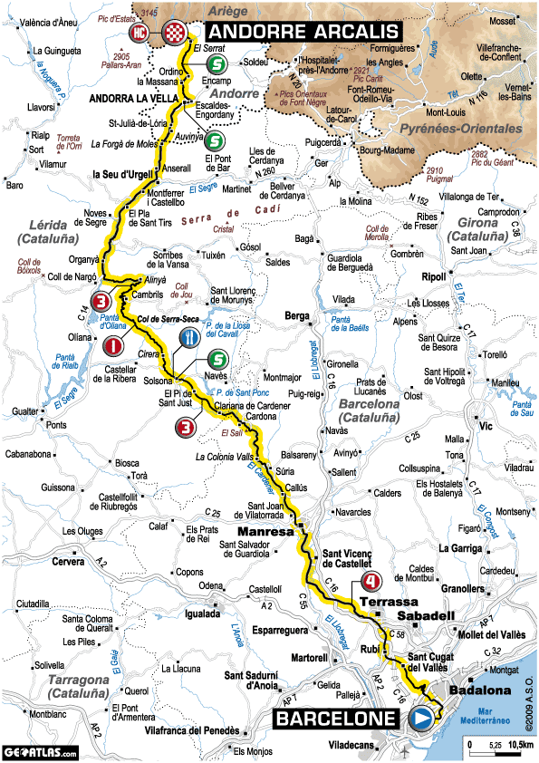 Mapa de la etapa 7 del Tour 2009