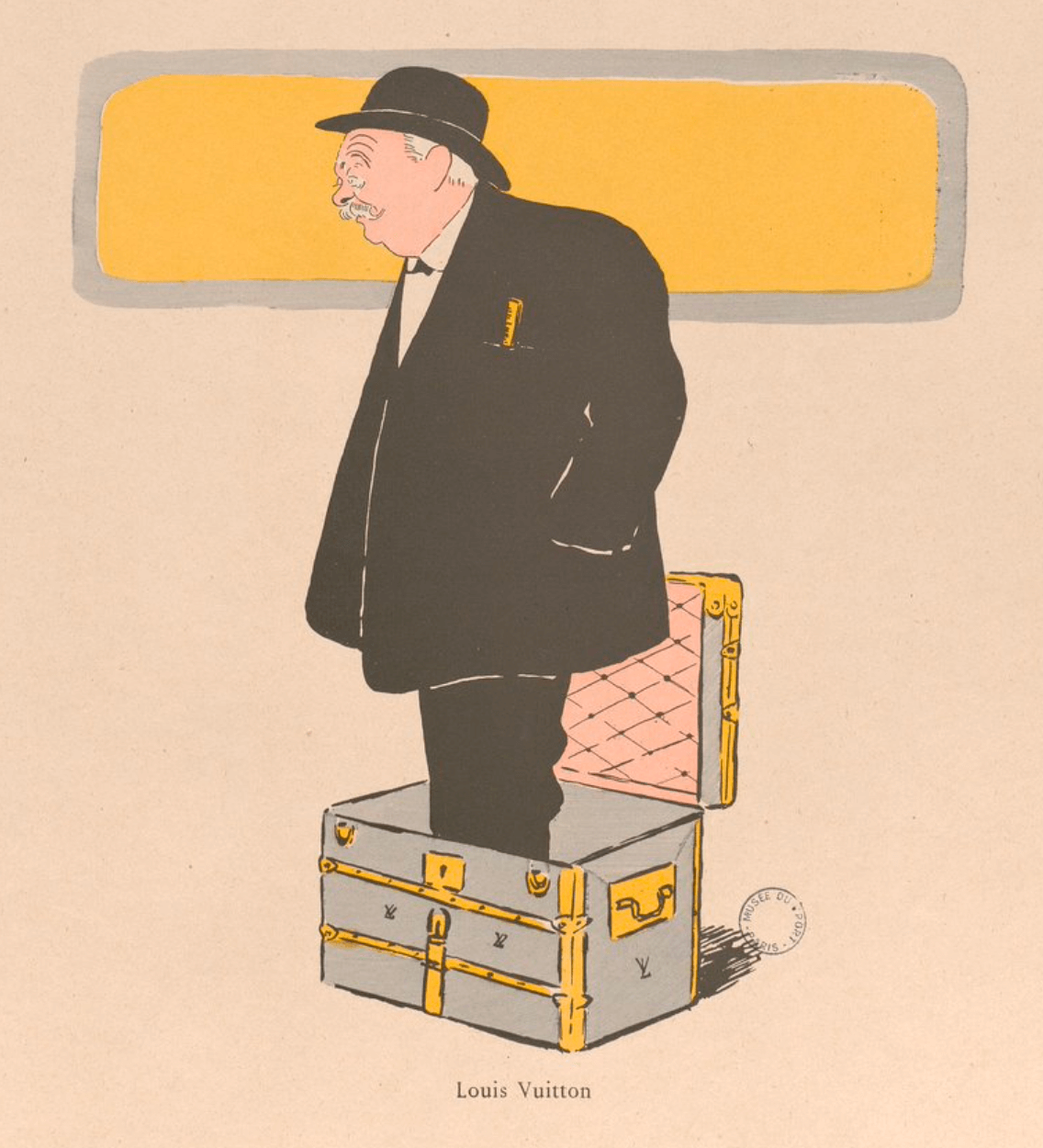 Caricatura de Louis Vuitton del libro <em>À l'automobile</em>