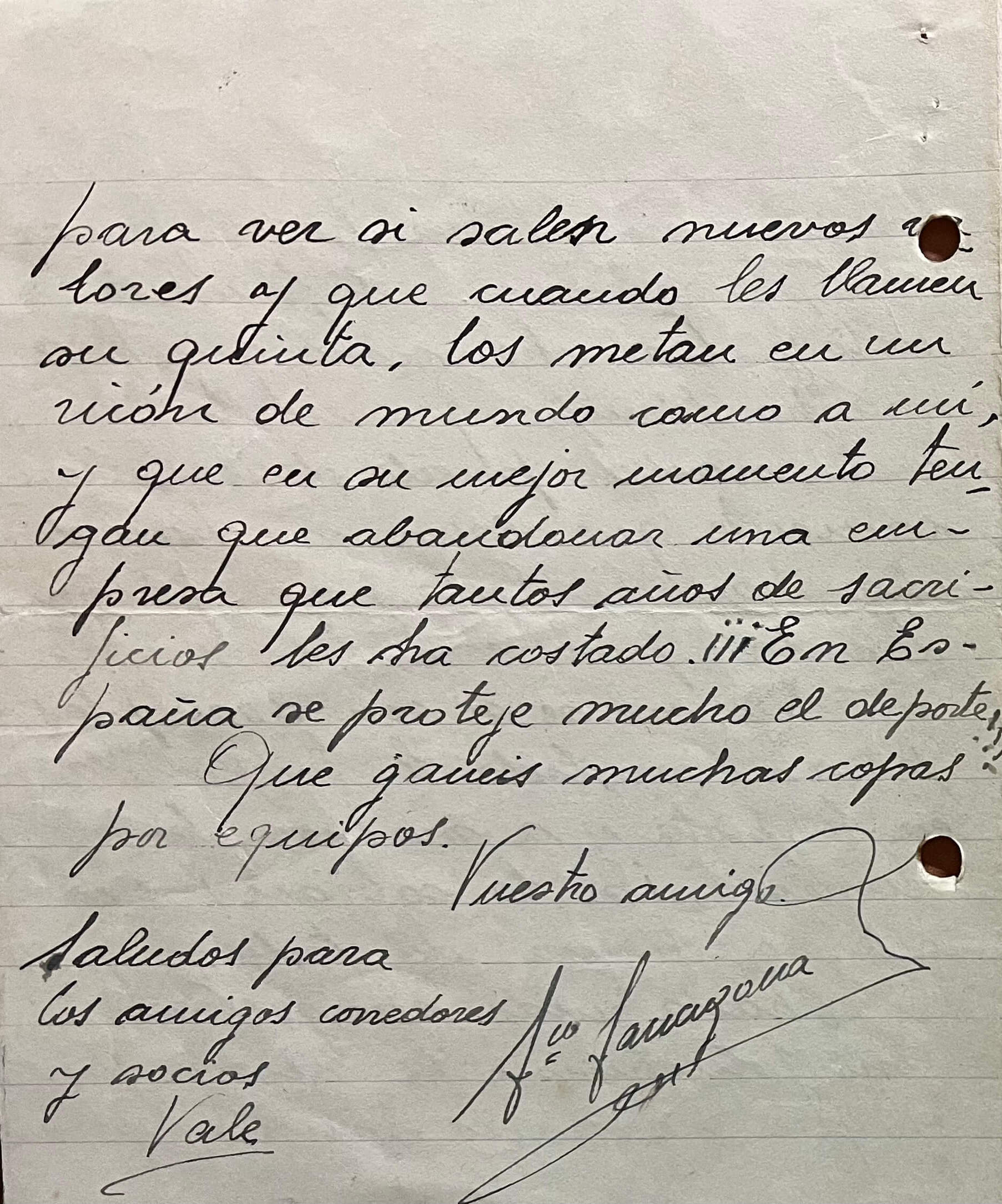 Carta de F. Tarragona